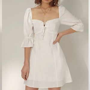 Aritzia White Linen mini dress